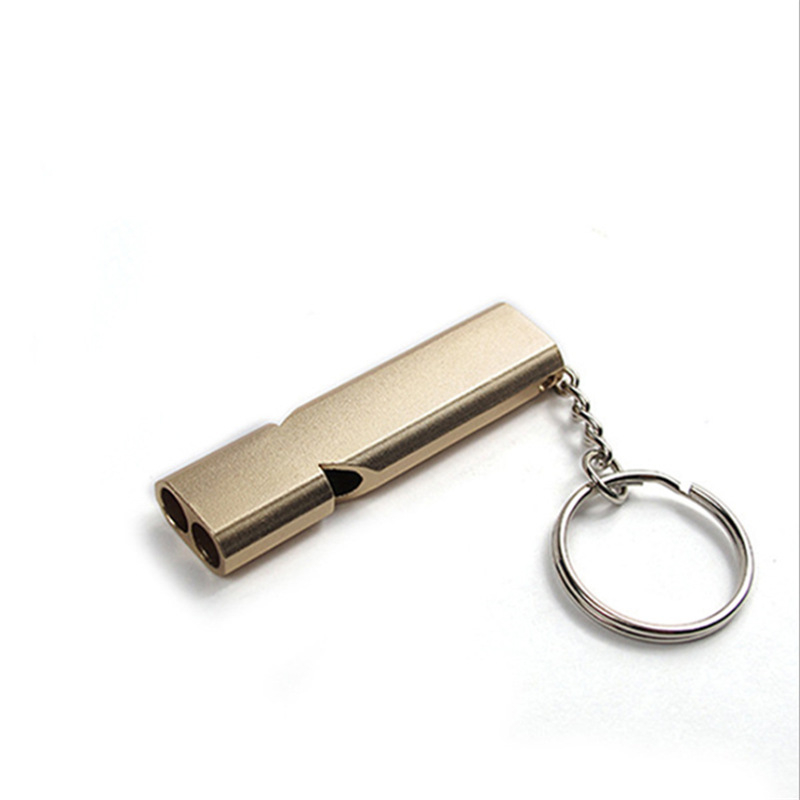 Hot sell dual-tube aluminum alloy dual-frequency outdoor survival pet training whistles