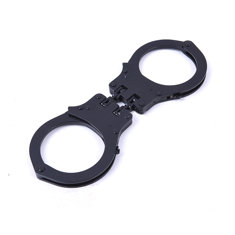 Cheap and safe professional black stainless steel police handcuffs