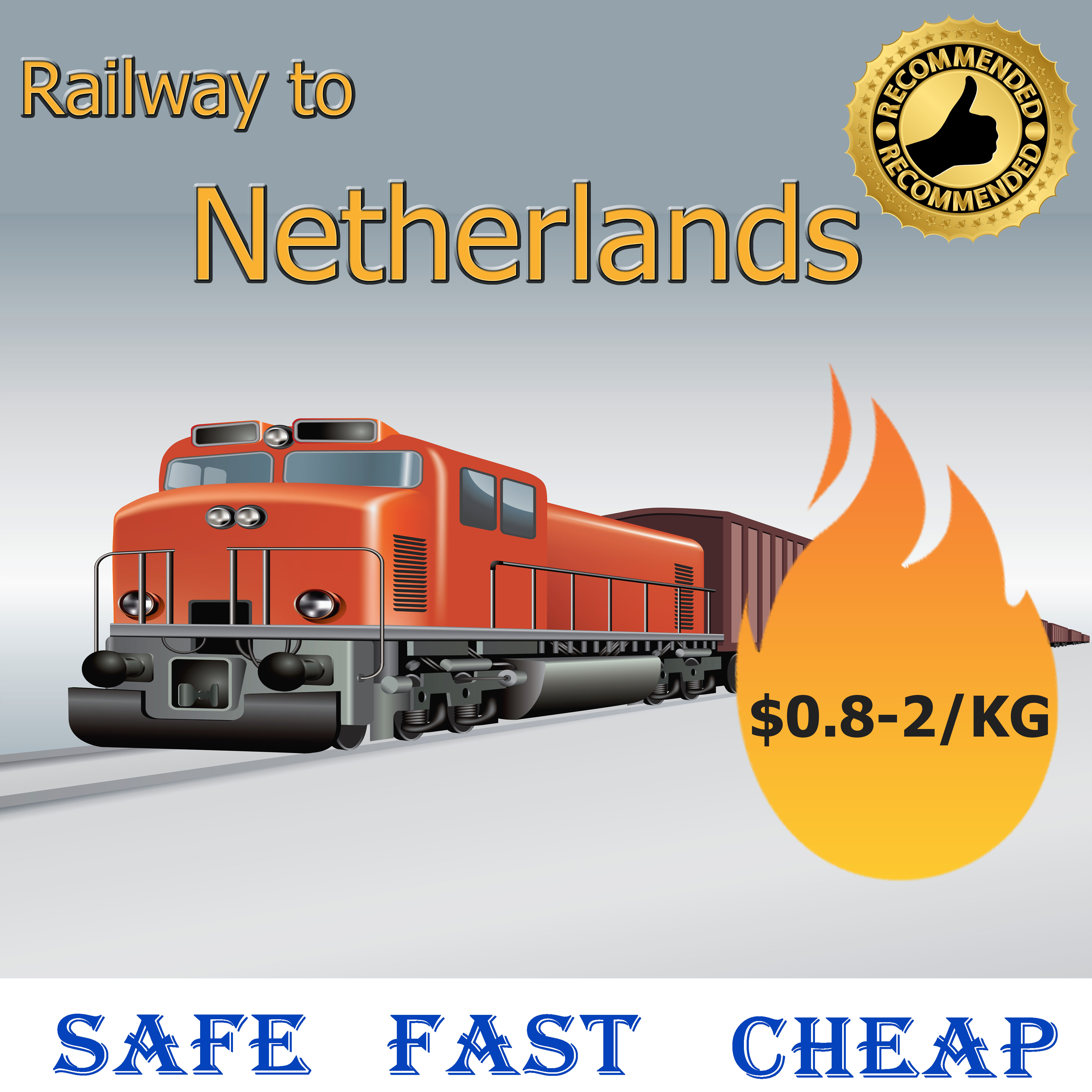 The cheapest price from china to Netherlands DDP Railway to Netherlands door to door