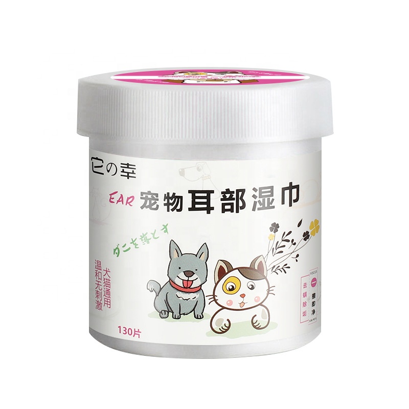 Pet wipes cats and dogs to remove earwax ear mites ear cleaning ear deodorization wet paper towel bacteriostasis