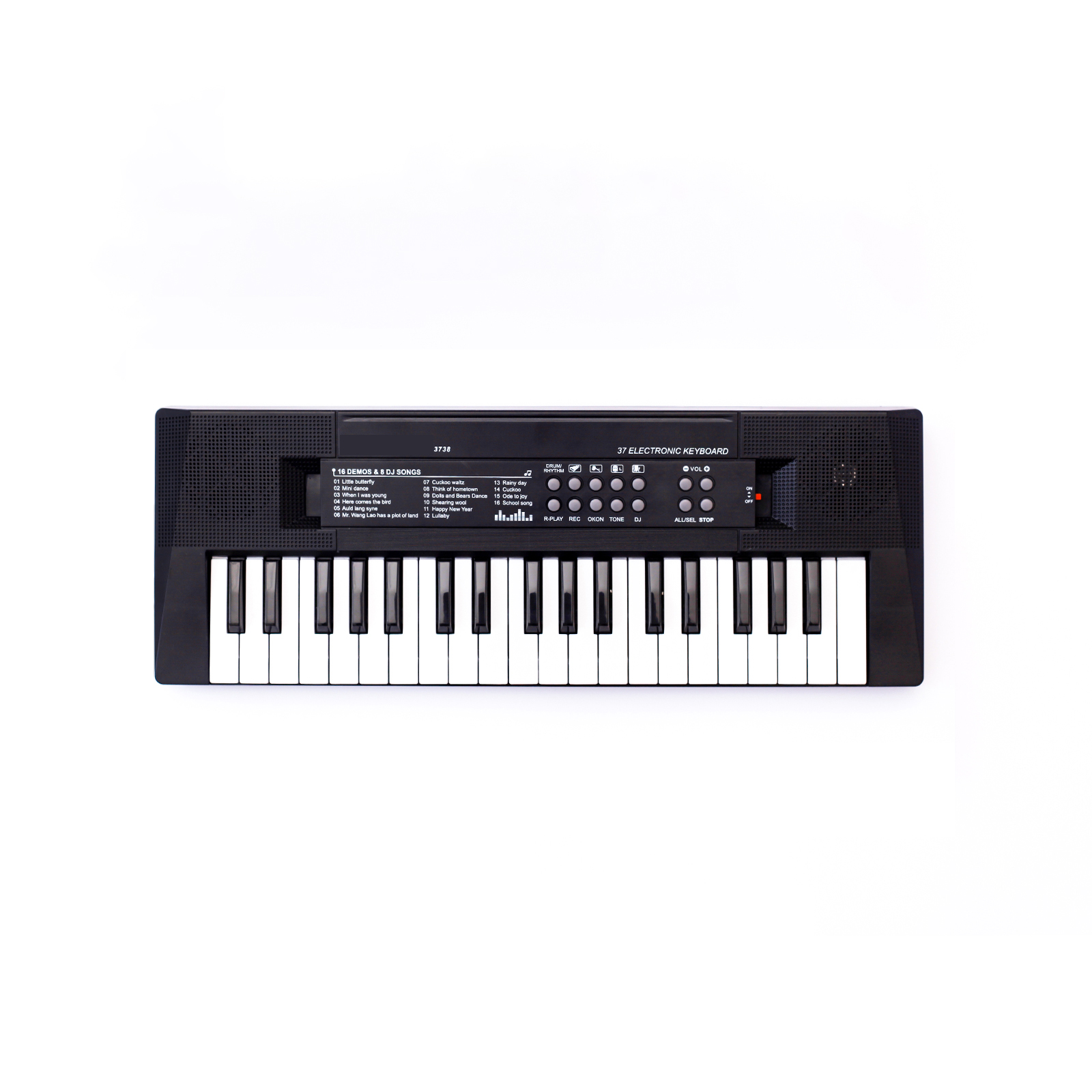 Oem-Поддержка 3738-BK 37 клавиш, игрушечное музыкальное электронное пианино черного цвета с usb-шнуром питания и микрофоном