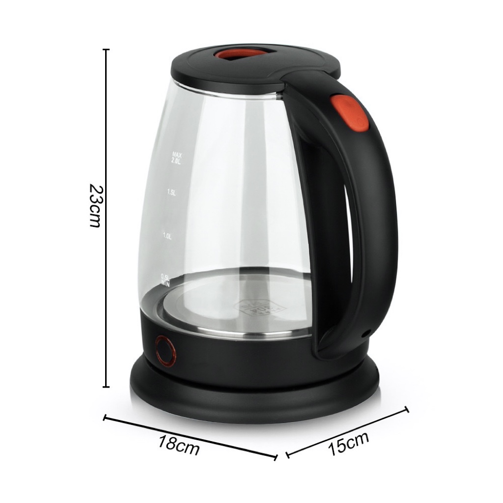 Factory wholesale glass cordless electric jug kettle smart home appliances double wall anti-scald electric glass kettle 2l
