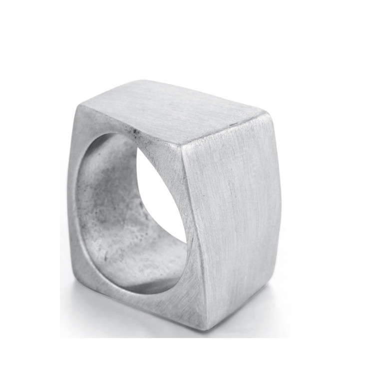 Punk goth rock personality prismatic titanium steel ring trend men's ring