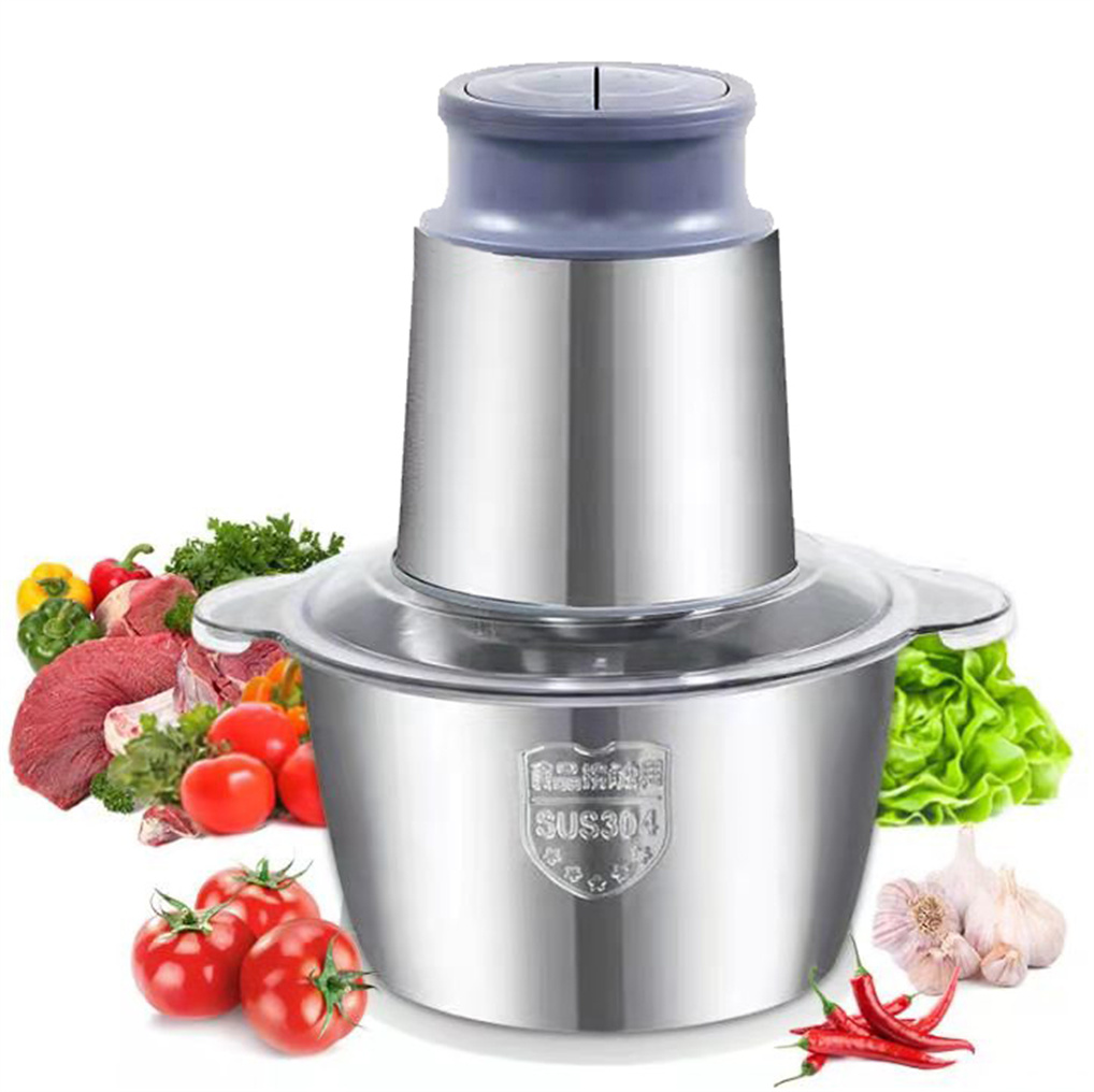 Electrical 400w Stainless Steel 2L Multi-functional Vegetable Cutter Food Processor Yam Pounding Machine Fufu Blender