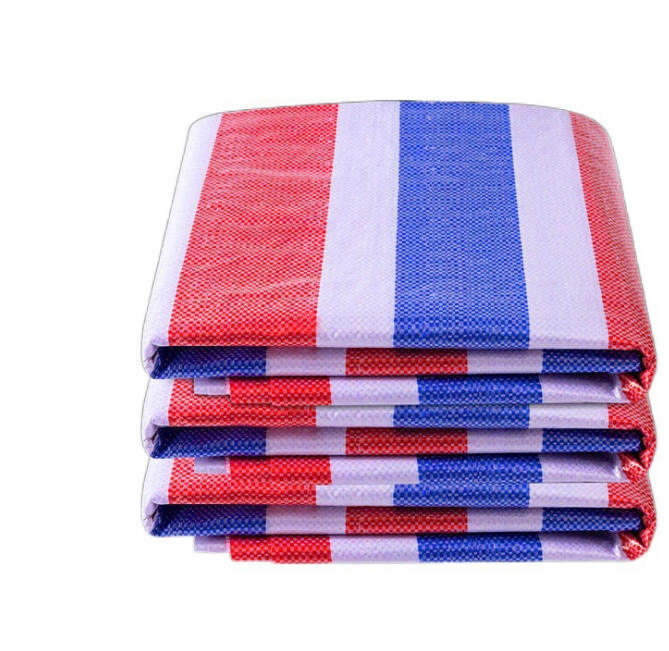 PE thickened tarpaulin rain proof and heat insulation sunshade Colored striped cloth