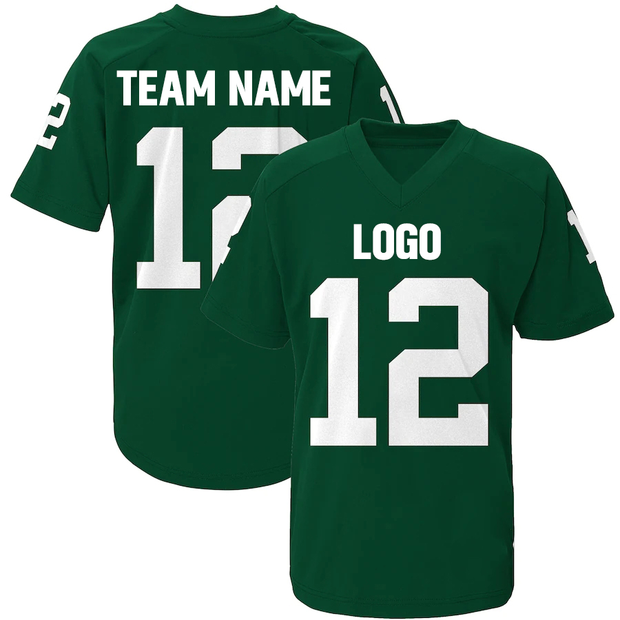 Men's Green Player Football Jersey NFL American Uniforms Rugby Football Wear