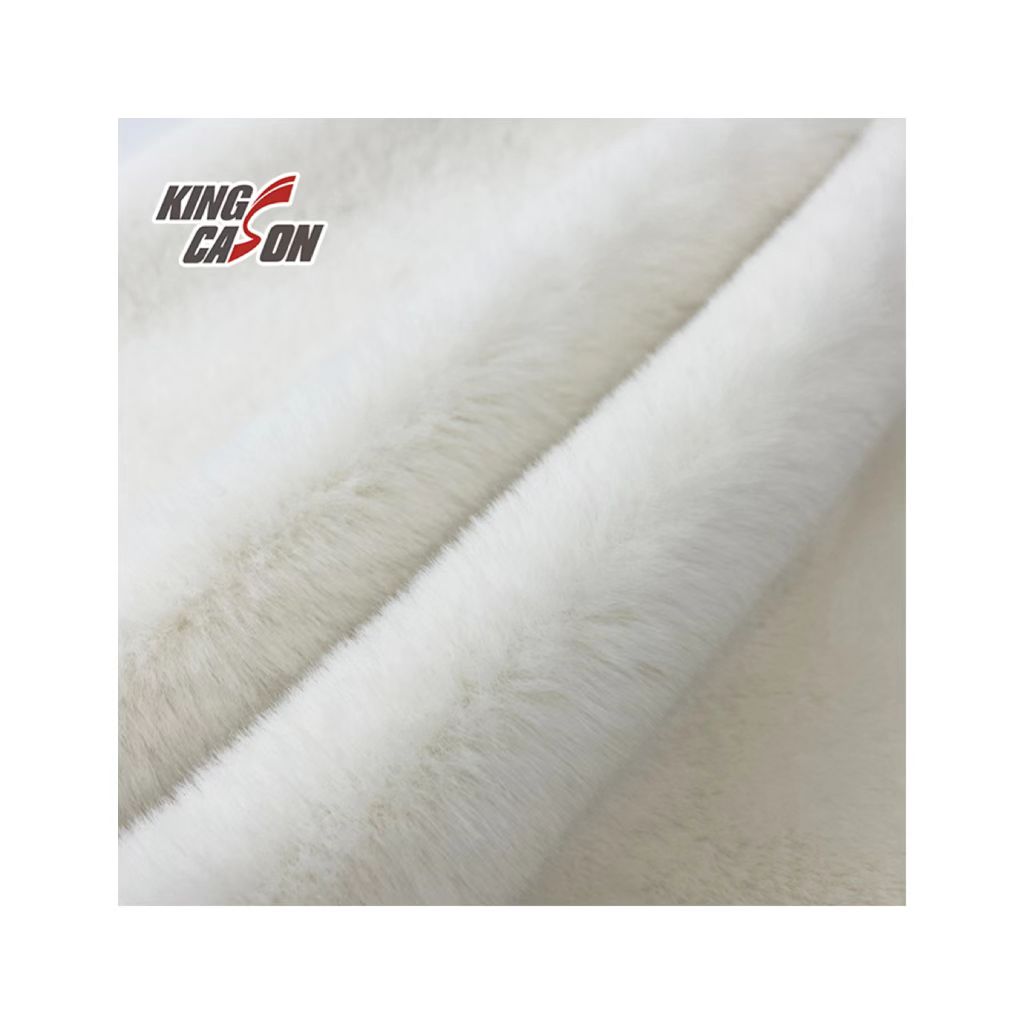 Kingcason New Design Long Plush Thick Warm Faux Fur Knitting Heavyweight White Rabbit Faux Fur