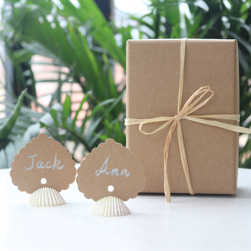 Natural Lion Shell Love Place Card Holder for Beach Wedding Natural Shell Conch Reception Table Chic Decor