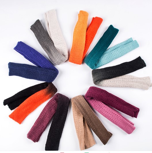 Colorful long tie dye leg warmers custom oem mesh yoga women's leg warmers knitted fashion slouch