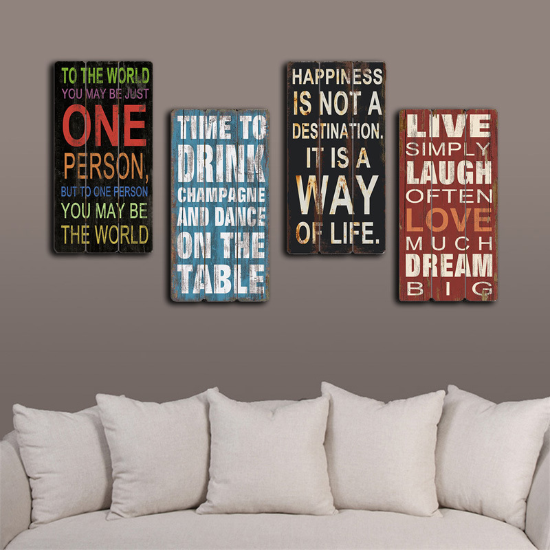 Decorative MDF wooden craft plaque signs with customized printing