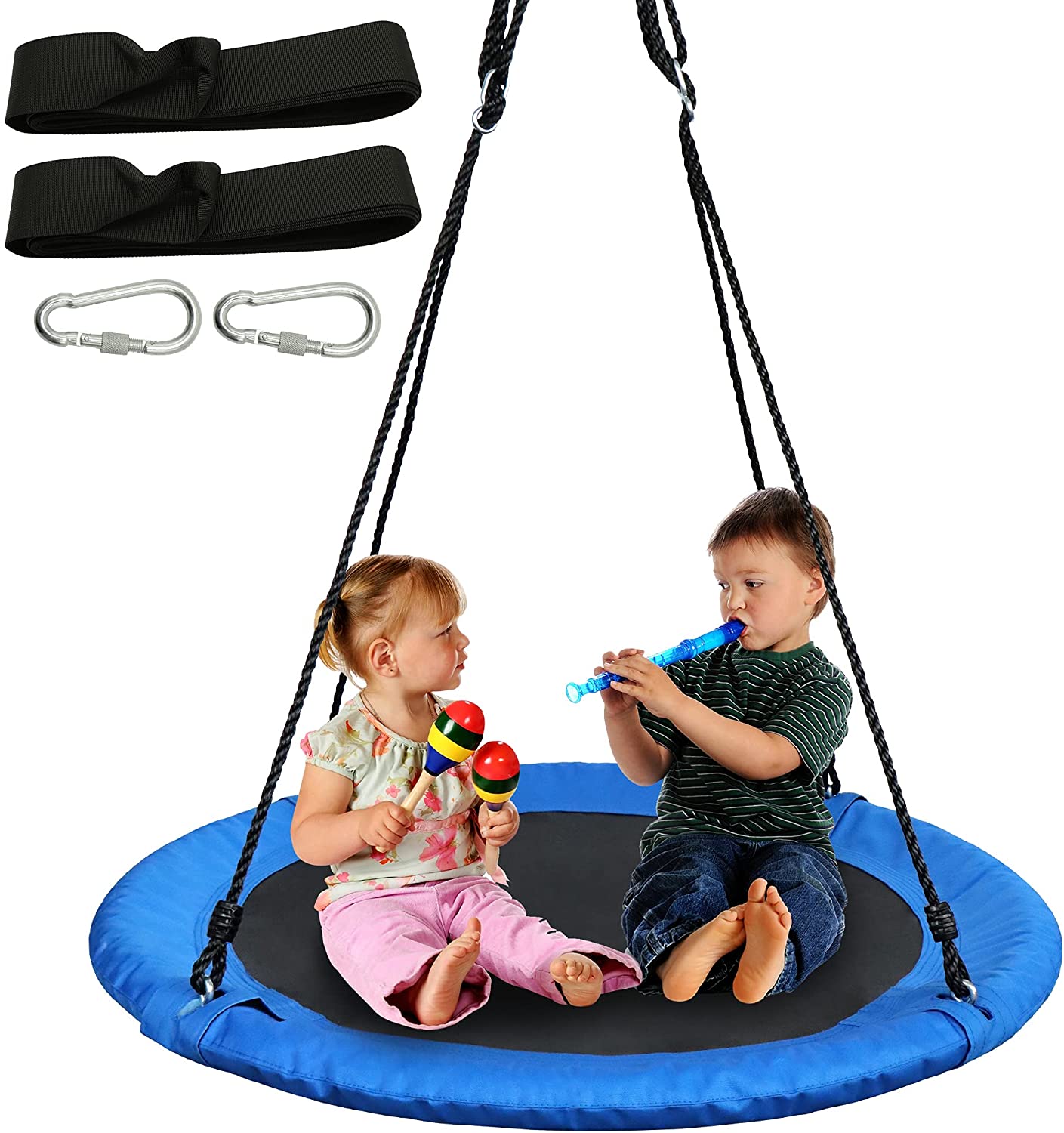 40 Inch Saucer Tree Swing Flying 660lb Weight Capacity 2 Added Hanging Straps Adjustable baby swing chair