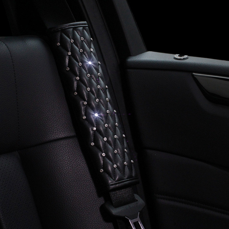 Universal 38cm Bling Rhinestones Crystal Car Handcraft Soft Leather Steering Wheel Cover for Girls ladies