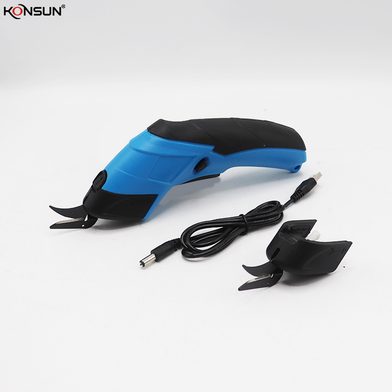 KONSUN 3.6V lithium cordless electric cloth or paper cutter scissor with USB charger wire