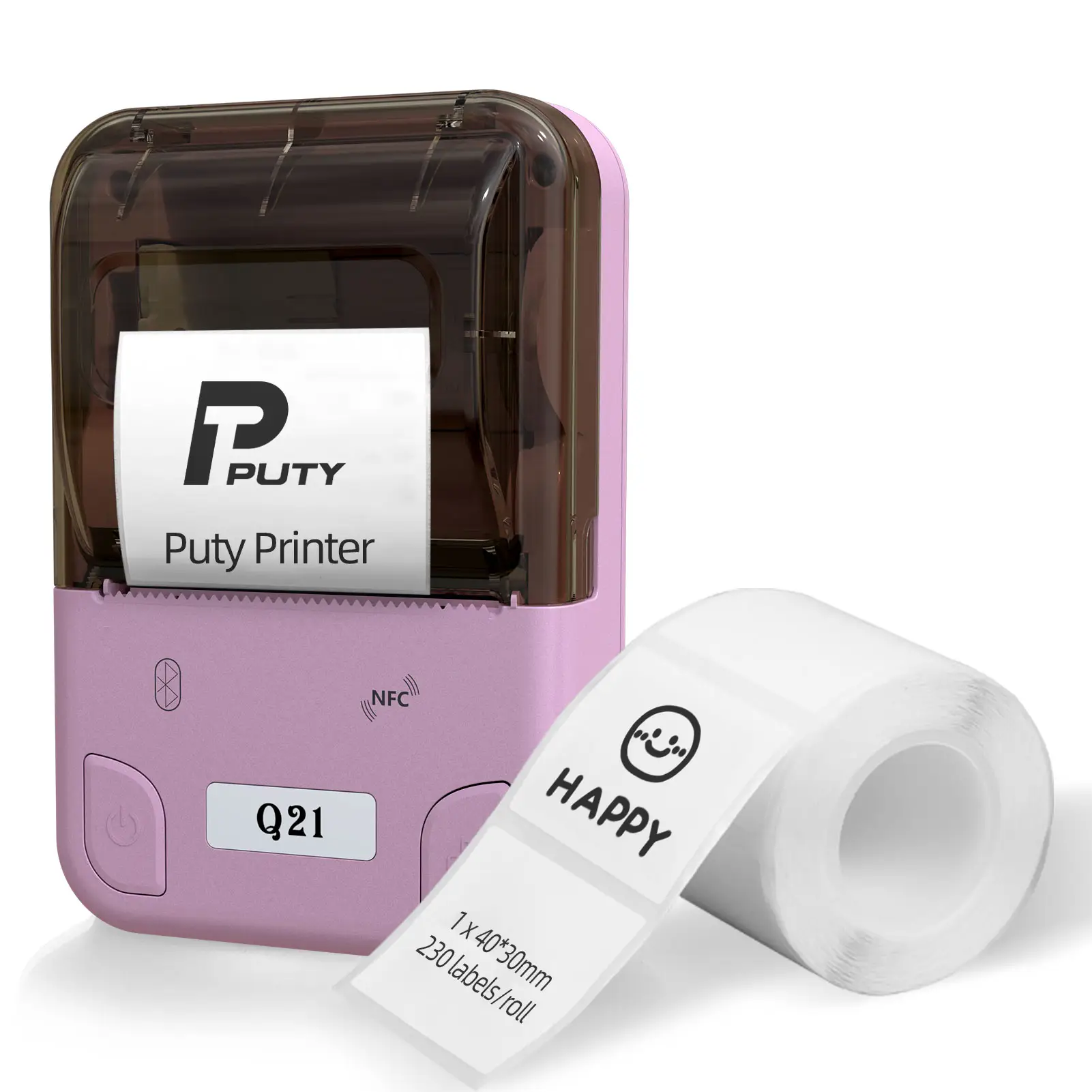 PUTY Portable Mini Print Paper Photo Pocket Thermal Printer 52mm Printing Wireless Thermal Label Printer For Android IOS Printer