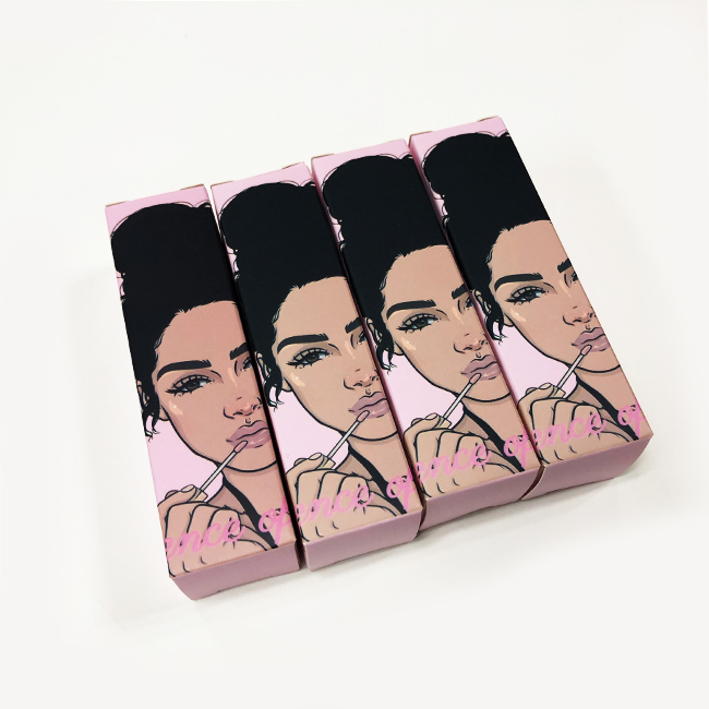 Wholesale custom makeup package box logo printing cosmetic packaging lipstick lip gloss paper box