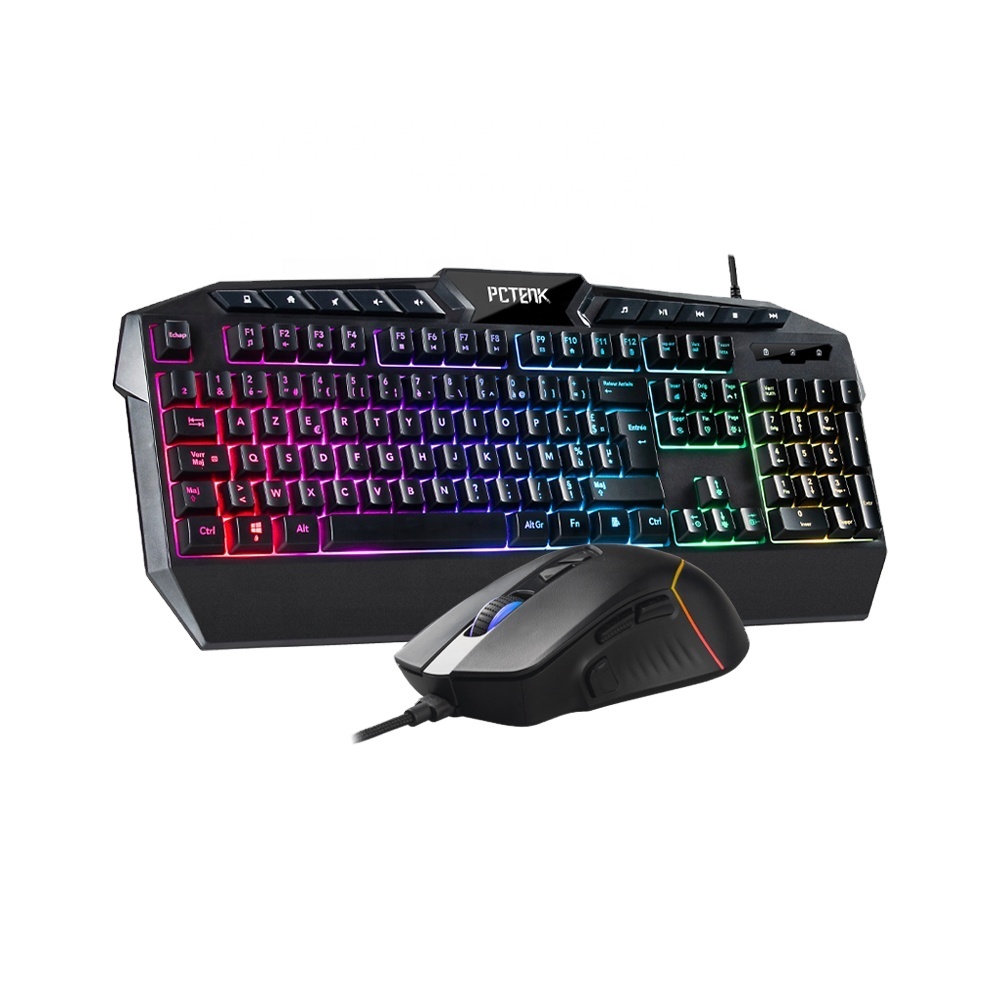 Светодиодная мембрана Rgb Usb подсветка ПК периферийная Механическая чувствительность Anti Ghost ноутбук стимпанк игровая клавиатура и мышь комбо