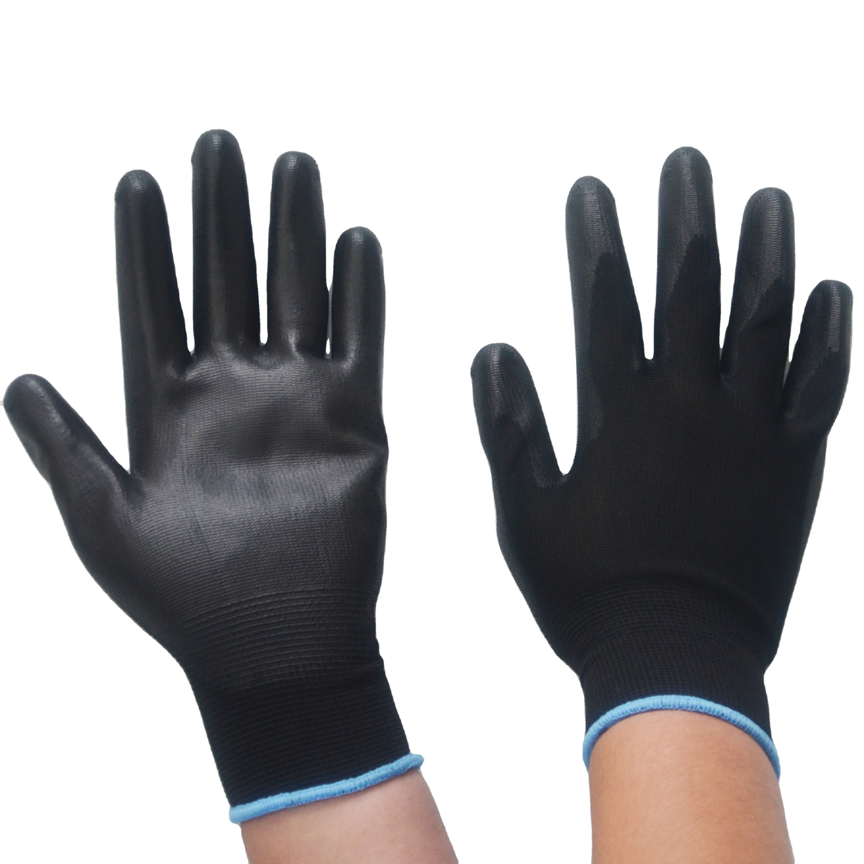 GLOVEMAN 13g черный полиэстер лайнер покрытием черный PU перчатки