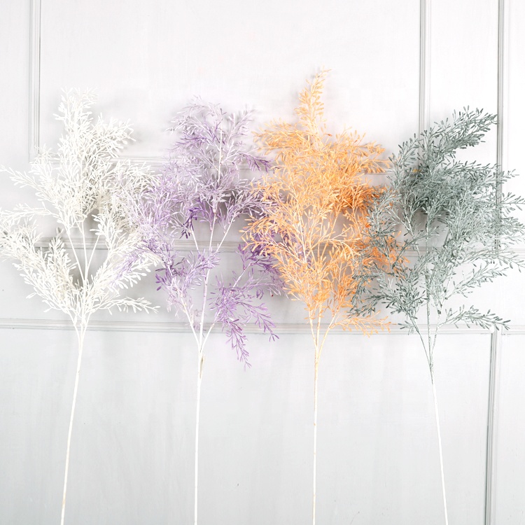 QiHao Cream Color Artificial Rime Flower Leaves for Wedding Banquet Centerpiece Flower Arrangement Decoration