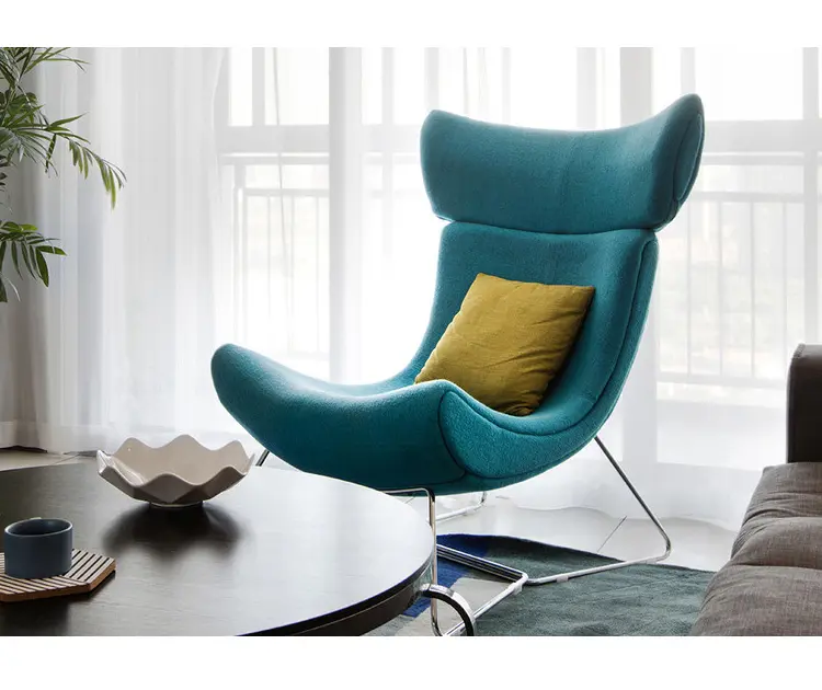 modern Hotel Living room lounge chair leisure chair Stainless steel leg leather armchair sofa chair