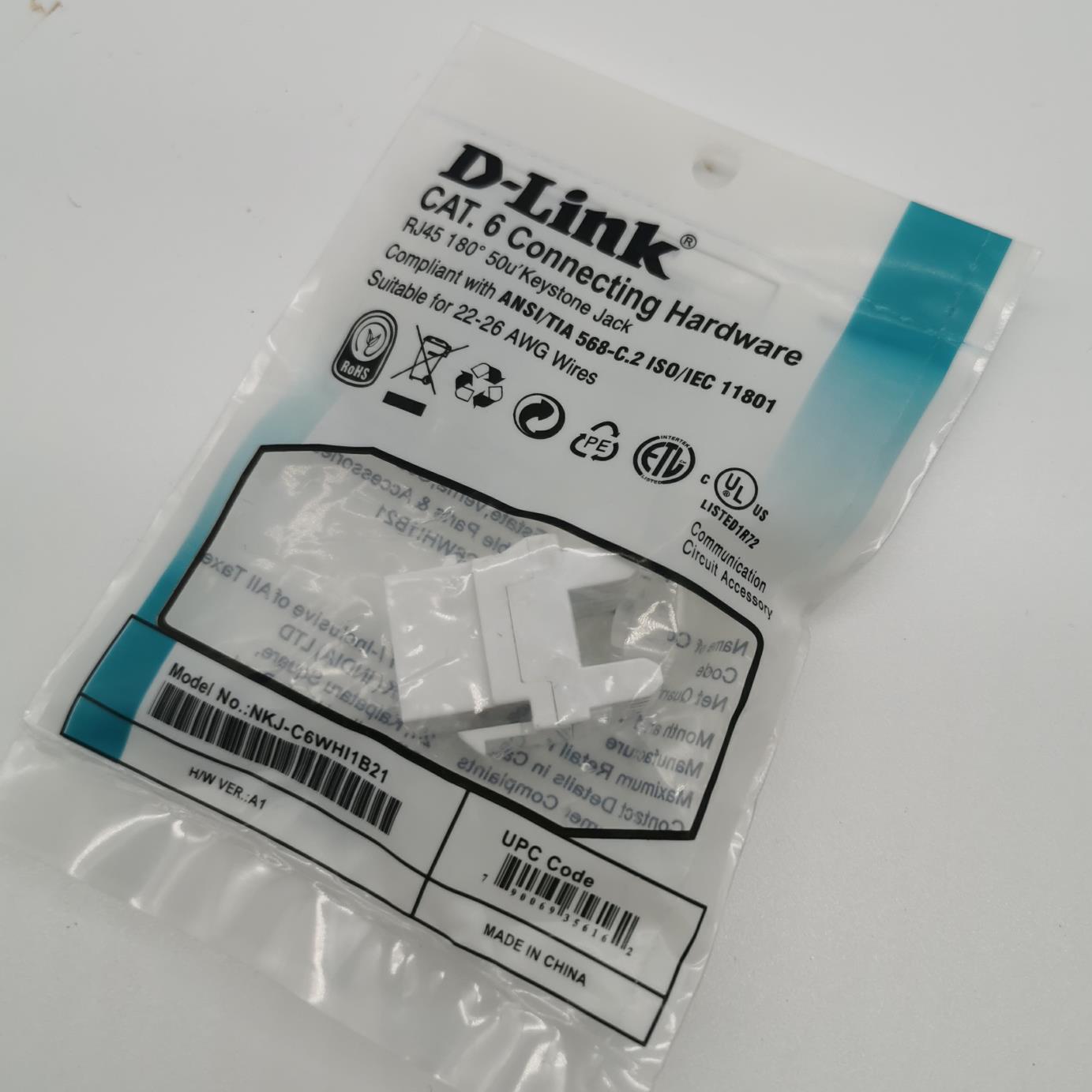 Заводская витая пара Cat 6 RJ45 keystone socket 90 градусов для dlink