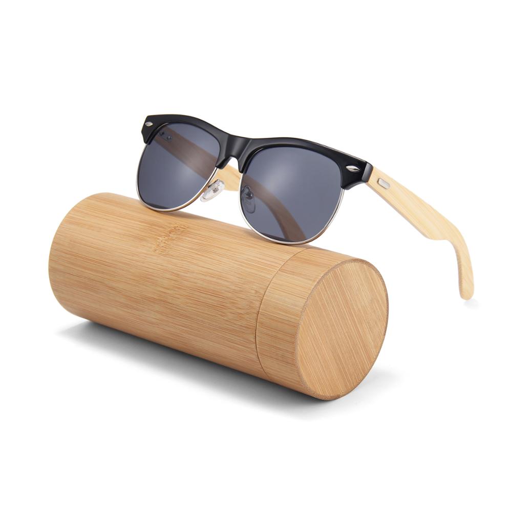 Hot selling handmade framed fashion custom logo wood bamboo uv400 in stock pc lens sunglasses 2020
