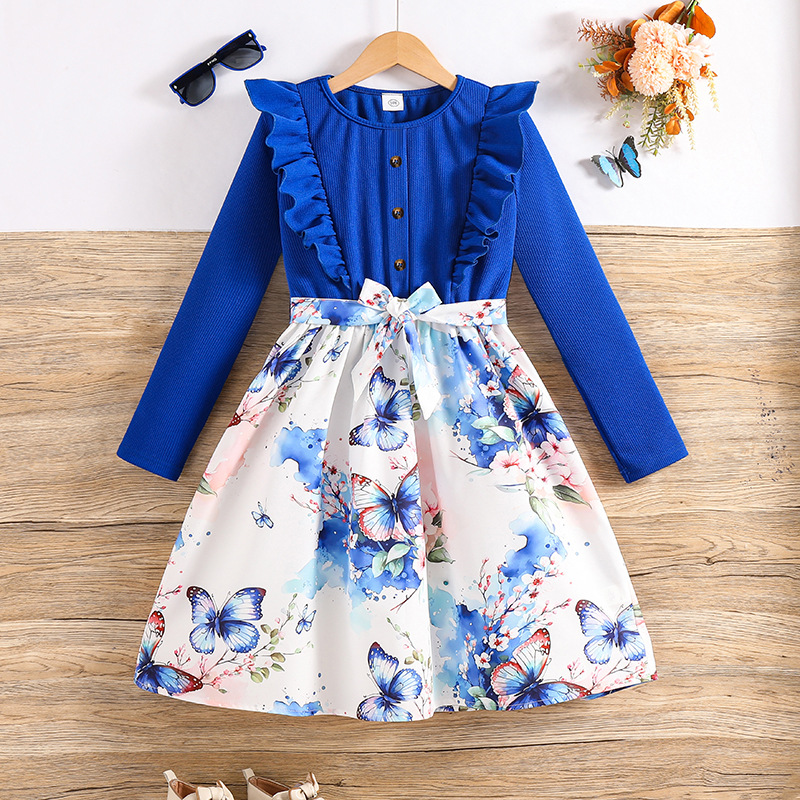 2024 Trend 8 9 10 11 12 Age Old Wholesale Children's Clothing Teenager dresses Teen Clothes for Girls Casual Kids' Dresses