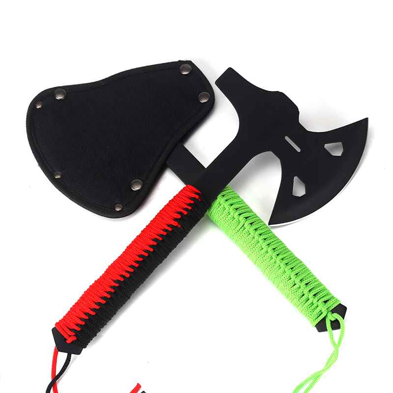 Stainless Steel Half Axe Sharp Blade for Outdoor Survival Camping Hatchet with rope