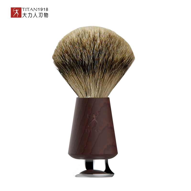 Titan wood handle top hair shaving tools beard brush