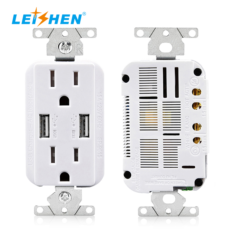 Enchufe Inteligente Tuya Smart Life 15a США электрические розетки Usb Смарт-розетка с высокая скорость зарядки медиа доступа