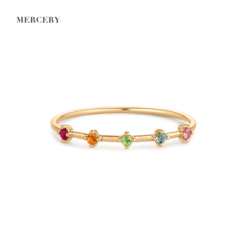 Кольцо из цельного золота Mercery, 14K, обручальные кольца, ювелирные изделия для женщин, очаровательный роскошный подарок, одноцветные Регулируемые кольца золотого цвета