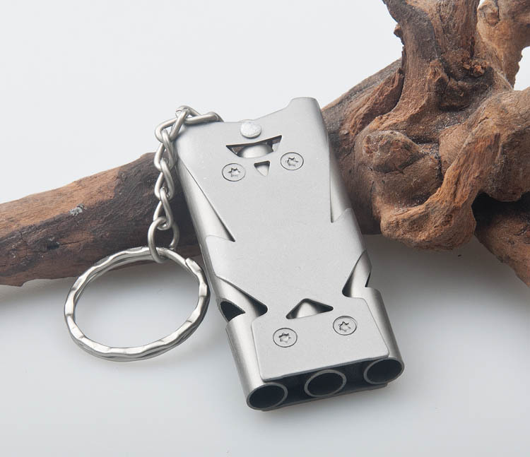 Portable Outdoor Metal Three Canal Survival Rescue Safety Sports Silver Whistle