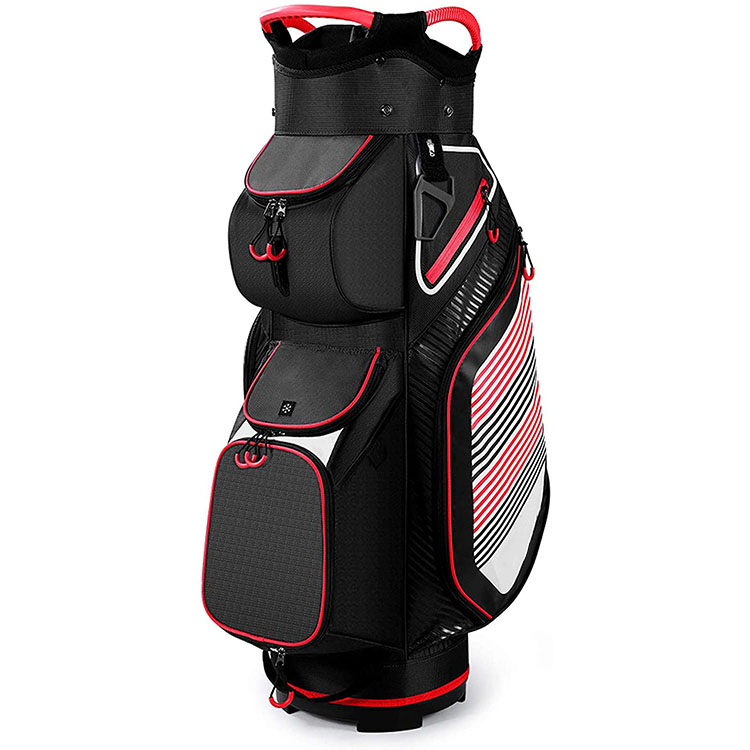 Lightweight Black Cooler Golf Backpack Carrier Golf Cart Bag with Cooler Pouch