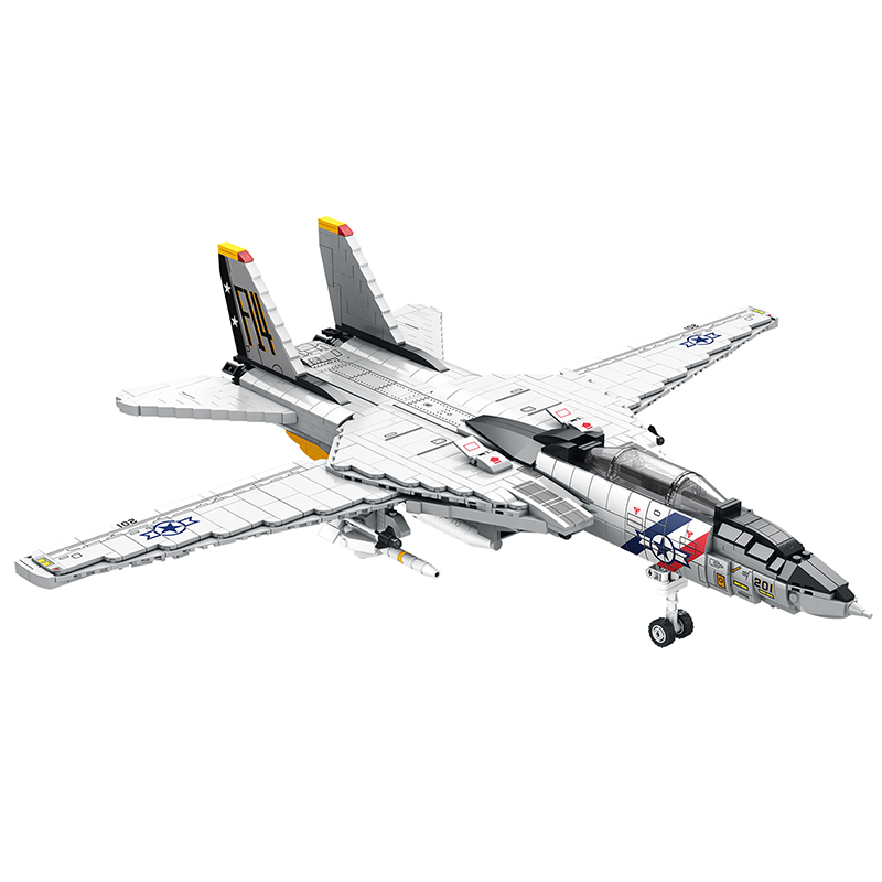 Juhang 88018 Christmas Gifts Military Series Kids Building Blocks Toy Fighter Set Tomcat Plane for Building Toys