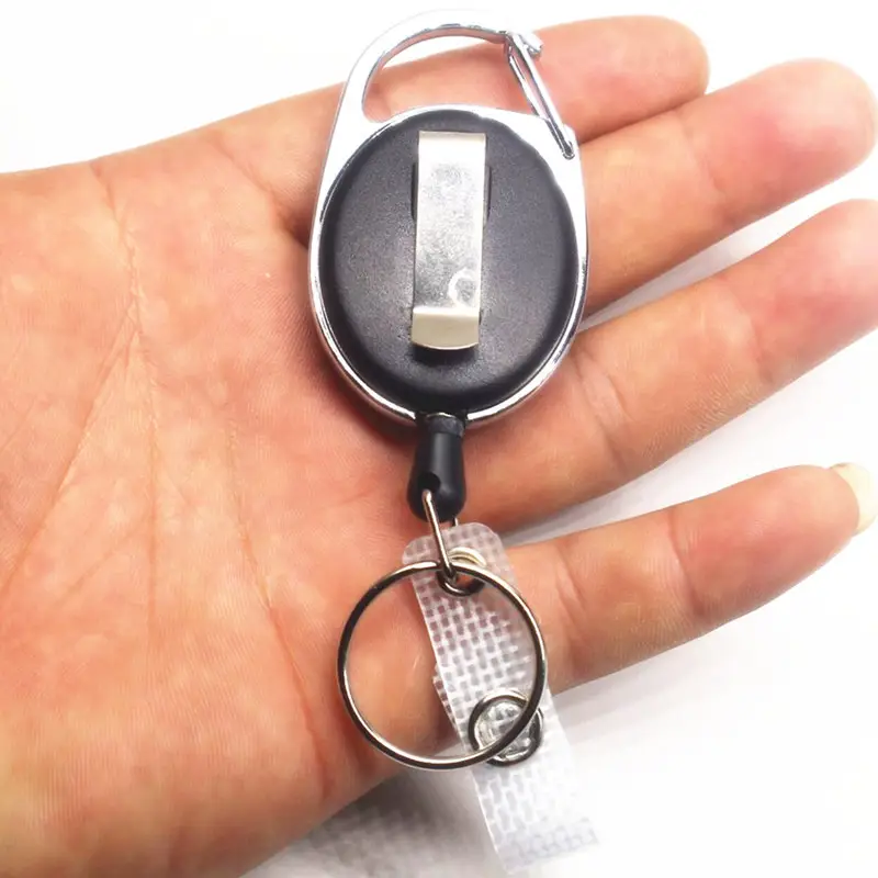 Выдвижной держатель для бейджа, брелок для ключей с защитной идентификационной картой, телескопический брелок для ключей с задней застежкой