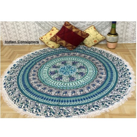 Круглый Гобелен с мандалой Roundie в стиле хиппи, индийское настенное пляжное полотенце, коврик для йоги