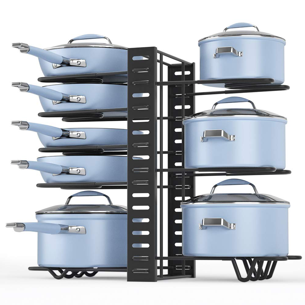 Kitchen Organizer 3 DIY 8 Tiers Adjustable Pots Lid Pans Cabinet Other Accessories Metal Rack Organizer Kitchen Storage Holders