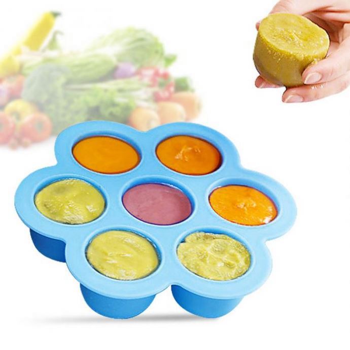 Силиконовая форма большого размера с 7 отверстиями для пищевых продуктов, Высококачественная дополнительная форма для пищевых коробок, лоток для хранения детского питания