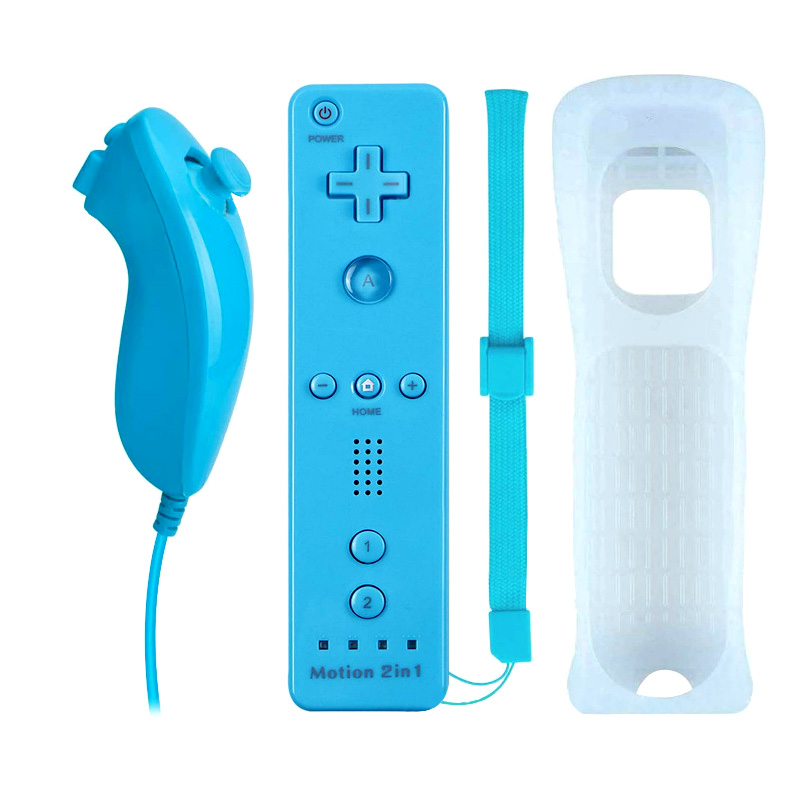 Для Nintendo Wii 2 в 1 встроенный контроллер motion plus с силиконовым рукавом и ремешком