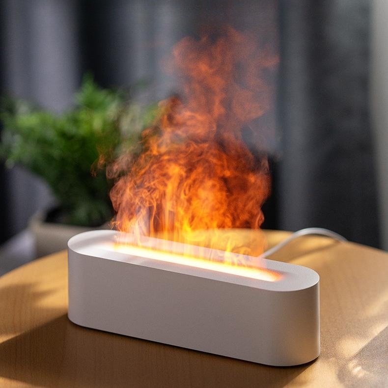 Small Usb Ultrasonic Aroma Diffuser 150Ml Colorful Led Night Light Fire Flame Air Humidifier Diffuser