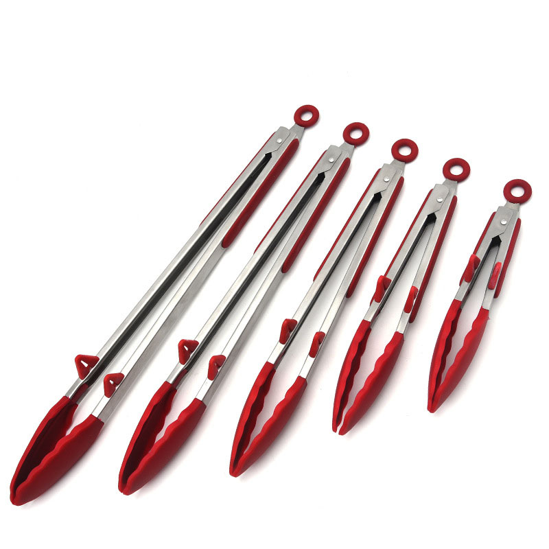 Stainless steel non-stick food clip Kitchen utensils silicone food clip Food grade safety silicone clip