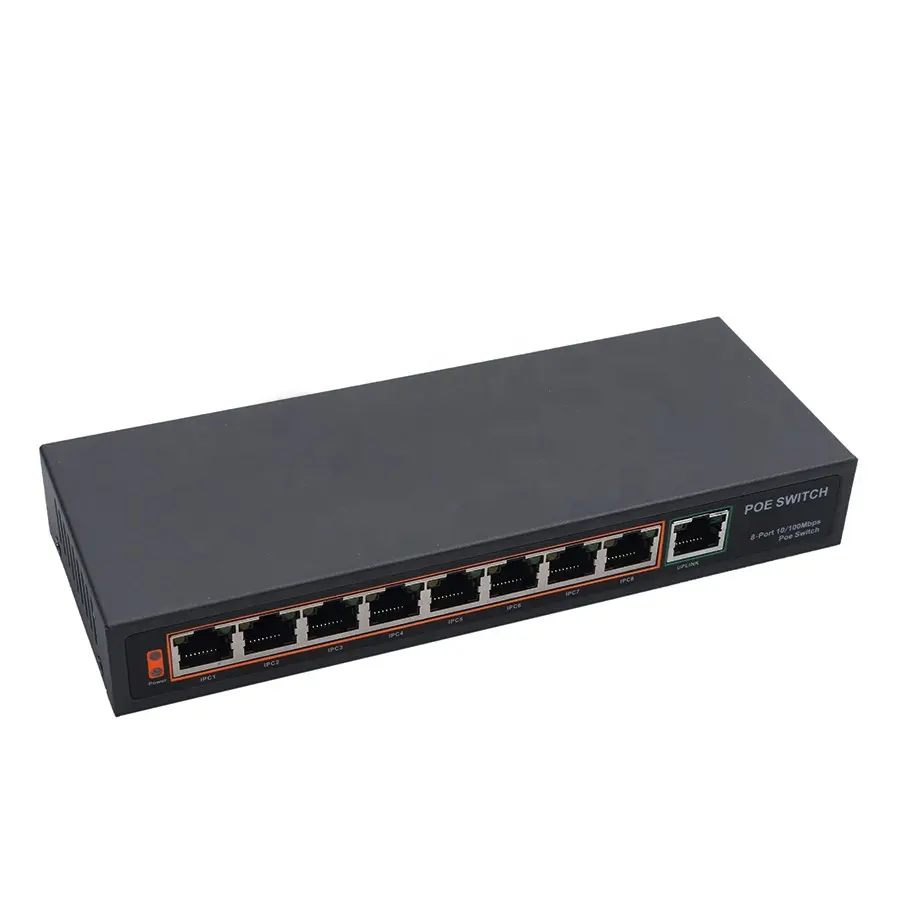 8 Port 100Mbps IEEE802.3af POE Switch/Injector Power over Ethernet Network Switch for IP Camera VoIP devices