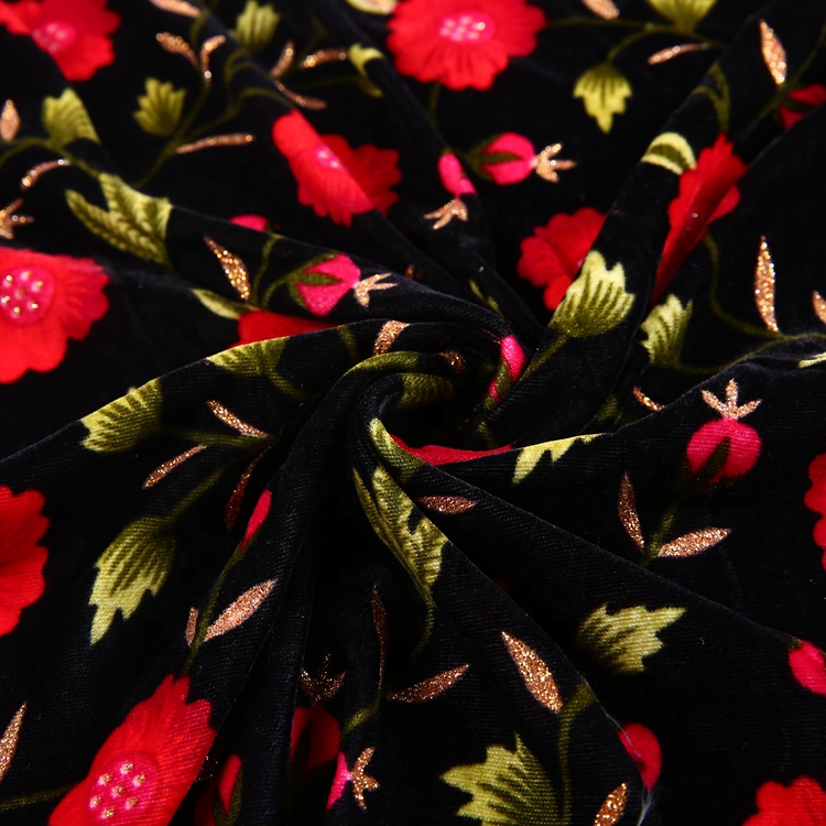 Excellent quality 5000 printed flower pattern middle east velvet cheap velour fabric