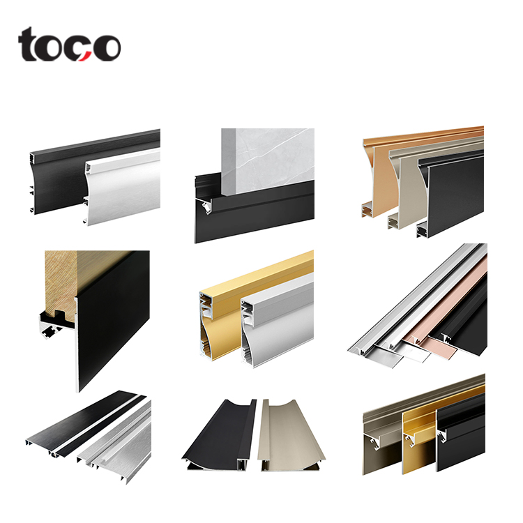 Многоцветная Алюминиевая СВЕТОДИОДНАЯ плинтус Toco, декоративная настенная Базовая плита, профильная отделка, аксессуары для пола, плинтус, светодиод
