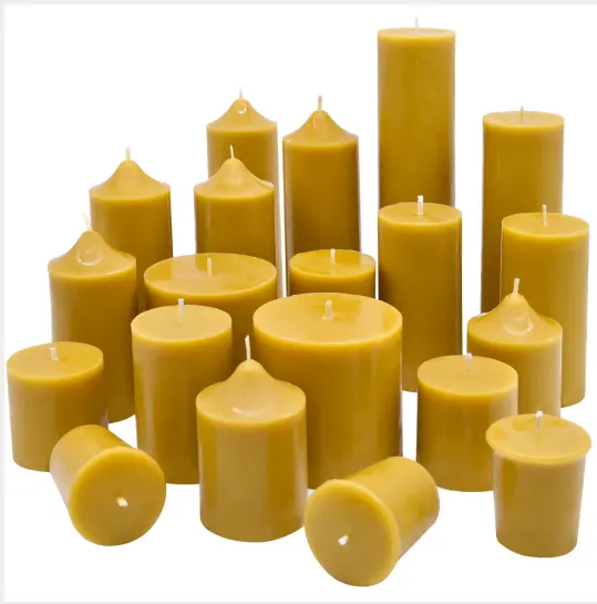 100% Pure Natural Beeswax Candles Wholesale Beeswax Candles Yellow Bees Wax Blend Pillar Candles