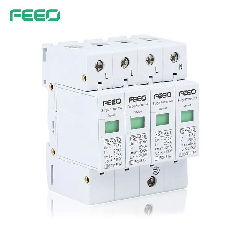 FEEO FSP-A40 AC SPD Surge Protective Device for Solar PV system 1P 2P 3P 4P 230V/275V 358V/420V Surge Voltage Protection with CE