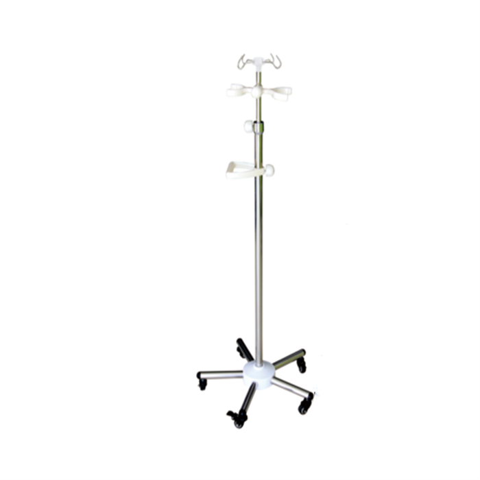 EU-IV531 Adjustable Height Stainless Steel Hospital IV Drip Stand with Tray and bottle rack