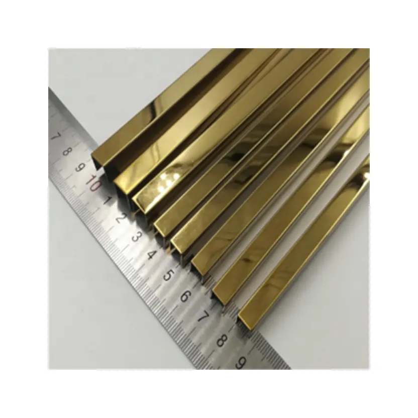 Gold Color Coated Decorative Stainless Steel U Channel Glass Railing