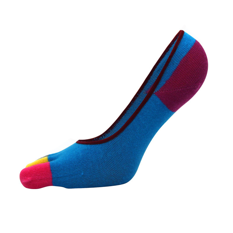 Custom NO SHOW thick five finger high quality combed cotton five toe separator socks for women