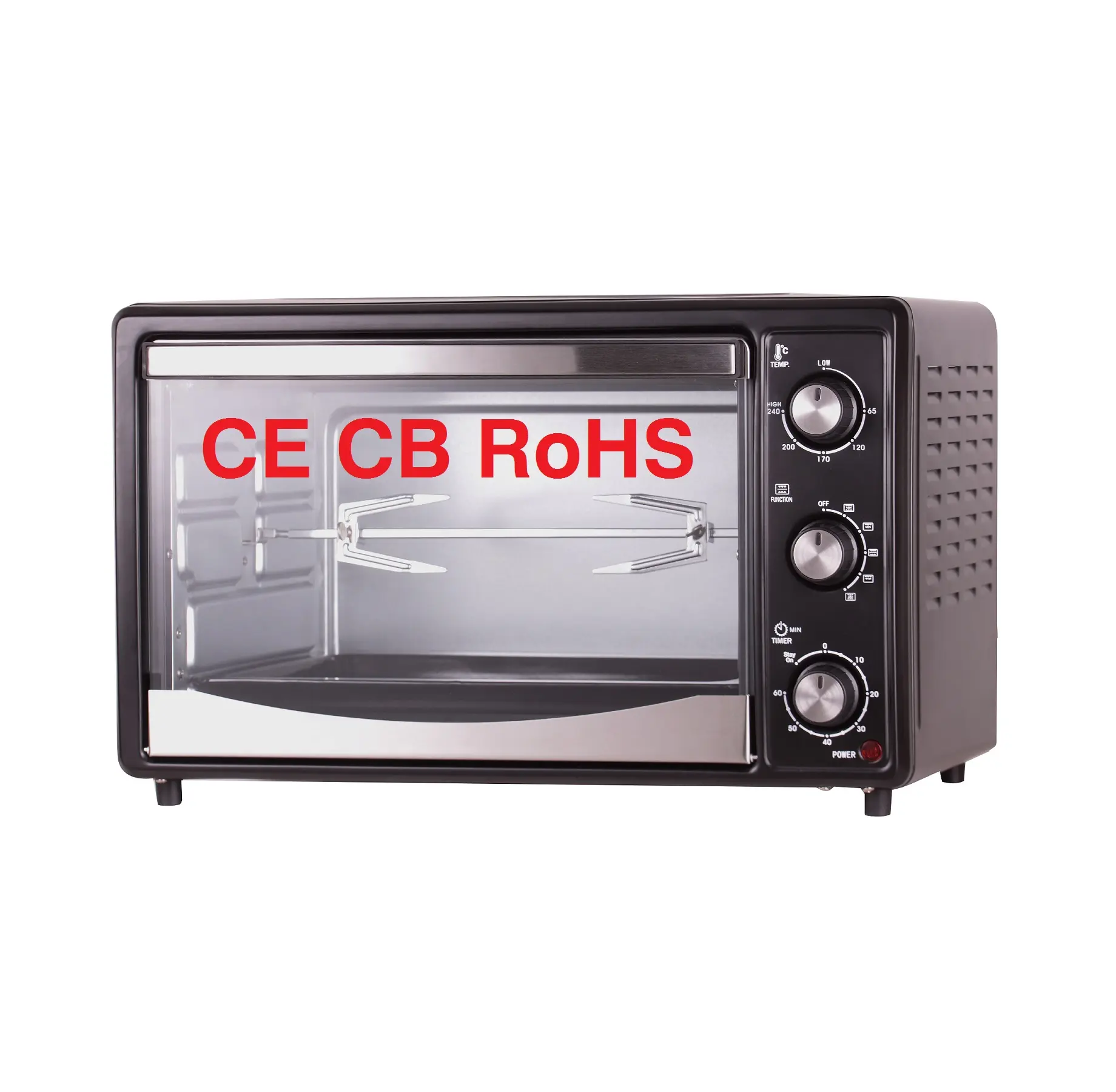 25/27L New Design Toaster Oven Black Steel Stainless Power Warm Interior Timer Color Stick Material Mechanical Bake