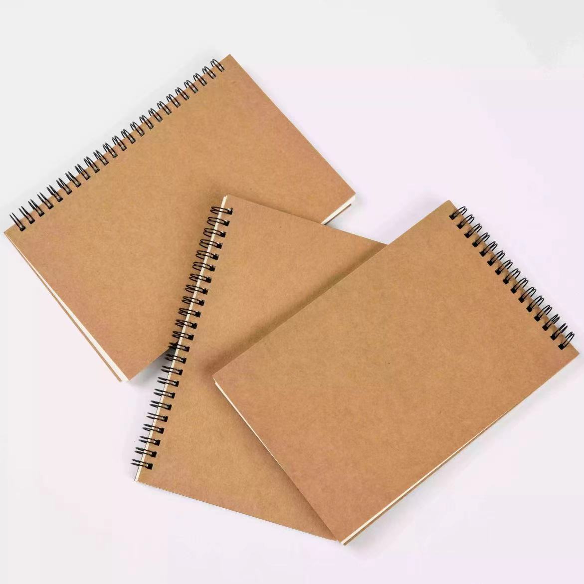 A4 blank cover spiral note book with ruled paper